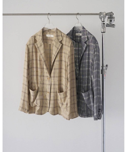 anuke(アンヌーク)の「Check Over Jacket 62610102(テーラードジャケット・レディース・ブルー/オフホワイト・38/36)」の18枚目の写真