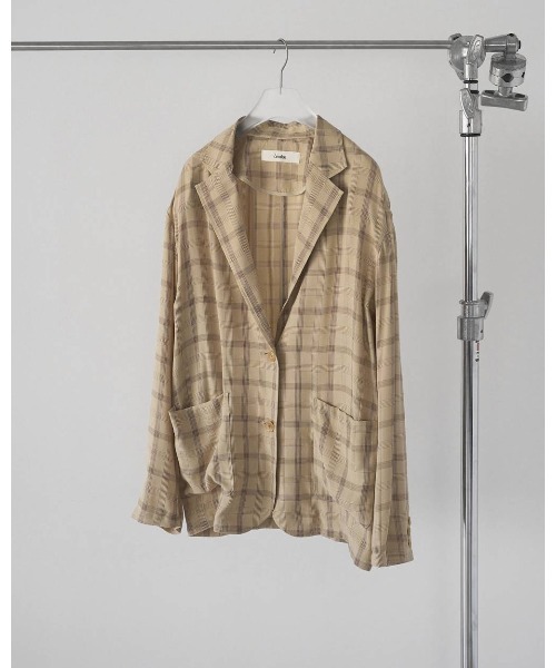 anuke(アンヌーク)の「Check Over Jacket 62610102(テーラードジャケット・レディース・ブルー/オフホワイト・38/36)」の19枚目の写真