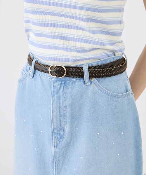 ROPE' PICNIC(ロペピクニック)の「22mmボンデッドレザーファイバーメッシュベルト(ベルト・レディース・ブラック/ブラウン/キナリ・FREE)」の3枚目の写真
