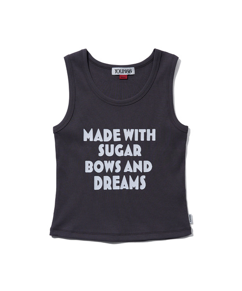 YOUHEE（ユヒ）の「[3COLORS] TYPOGRAPHIC SLEEVELESS（Tシャツ/カットソー・レディース・チャコール/ホワイト/ピンク・SMALL/MEDIUM）」の3枚目の写真