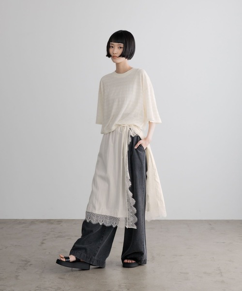 LOWRYS FARM(ローリーズファーム)の「シアーボーダープルオーバーSS 710310(Tシャツ/カットソー・レディース・ブラウン/ホワイト/ブラック・FREE)」の5枚目の写真
