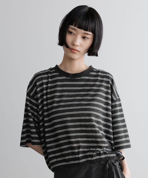 LOWRYS FARM(ローリーズファーム)の「シアーボーダープルオーバーSS 710310(Tシャツ/カットソー・レディース・ブラウン/ホワイト/ブラック・FREE)」の9枚目の写真