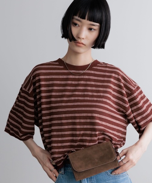 LOWRYS FARM(ローリーズファーム)の「シアーボーダープルオーバーSS 710310(Tシャツ/カットソー・レディース・ブラウン/ホワイト/ブラック・FREE)」の12枚目の写真