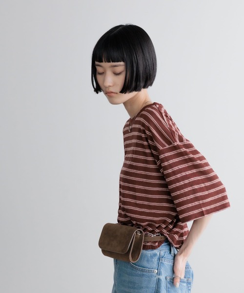 LOWRYS FARM(ローリーズファーム)の「シアーボーダープルオーバーSS 710310(Tシャツ/カットソー・レディース・ブラウン/ホワイト/ブラック・FREE)」の13枚目の写真