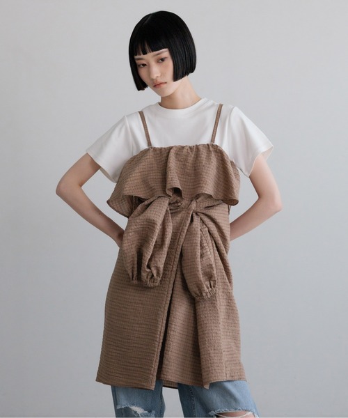 LOWRYS FARM(ローリーズファーム)の「2WAYチェックミニワンピース 664962(ワンピース・レディース・チャコールグレー/ブラウン/アイボリー・FREE)」の13枚目の写真