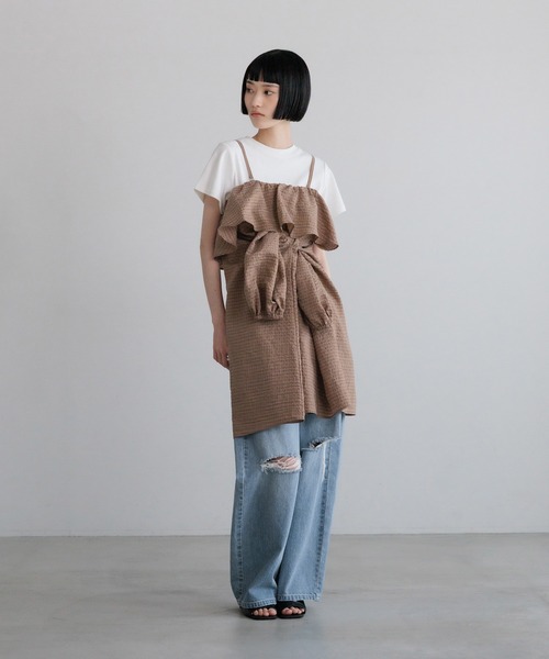 LOWRYS FARM(ローリーズファーム)の「2WAYチェックミニワンピース 664962(ワンピース・レディース・チャコールグレー/ブラウン/アイボリー・FREE)」の11枚目の写真