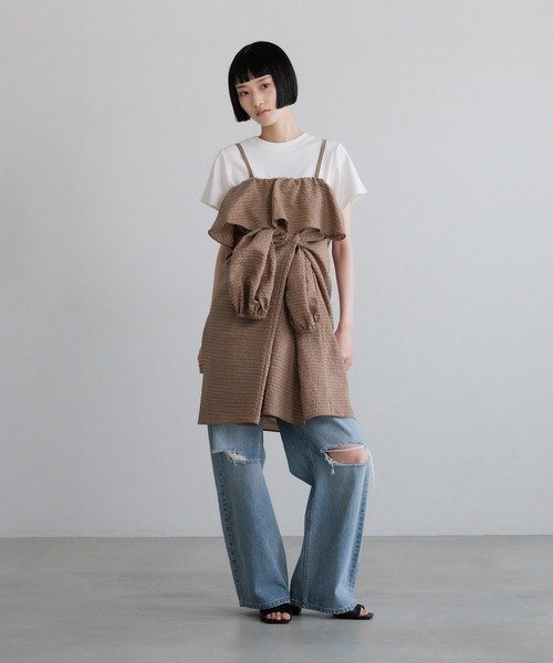 LOWRYS FARM(ローリーズファーム)の「2WAYチェックミニワンピース 664962(ワンピース・レディース・チャコールグレー/ブラウン/アイボリー・FREE)」の12枚目の写真