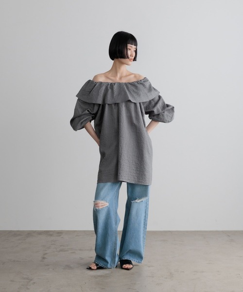 LOWRYS FARM(ローリーズファーム)の「2WAYチェックミニワンピース 664962(ワンピース・レディース・チャコールグレー/ブラウン/アイボリー・FREE)」の14枚目の写真