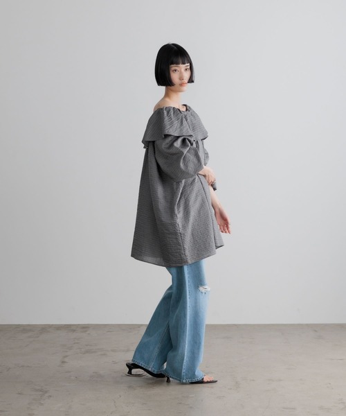LOWRYS FARM(ローリーズファーム)の「2WAYチェックミニワンピース 664962(ワンピース・レディース・チャコールグレー/ブラウン/アイボリー・FREE)」の15枚目の写真
