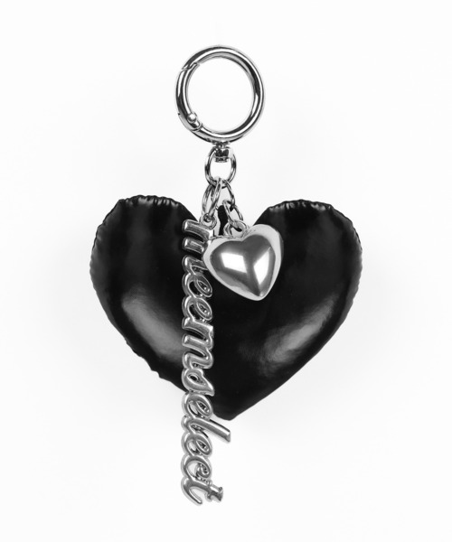 メタルロゴブラックハートチャーム ／ Metal logo black heart charm