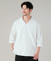 Buyer's Select/接触冷感パナマ 7分袖カブリシャツ