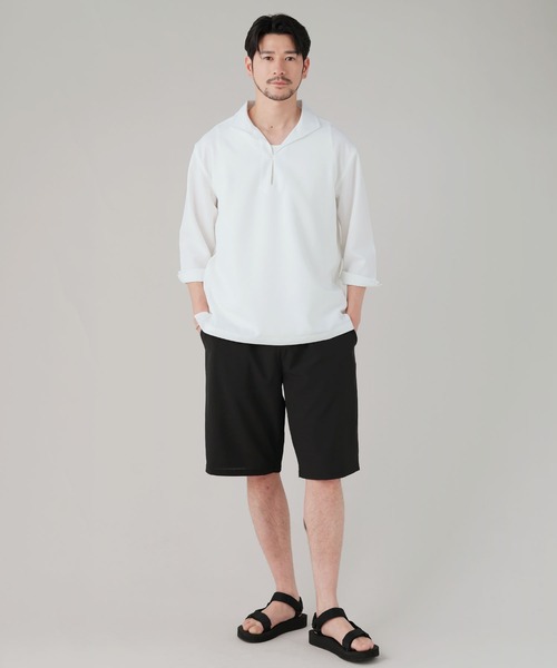 LIL VENDARS(リルヴェンダース)の「Buyer's Select/接触冷感パナマ 7分袖カブリシャツ(シャツ/ブラウス・メンズ・ピンク/ベージュ/ブラック/ホワイト・M/LL/L)」の6枚目の写真