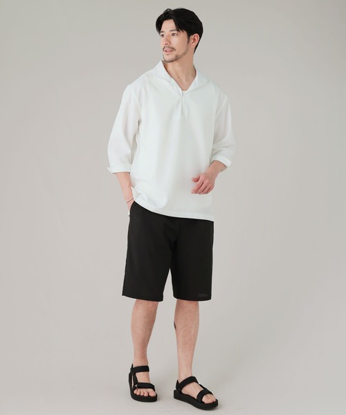 LIL VENDARS(リルヴェンダース)の「Buyer's Select/接触冷感パナマ 7分袖カブリシャツ(シャツ/ブラウス・メンズ・ピンク/ベージュ/ブラック/ホワイト・M/LL/L)」の7枚目の写真