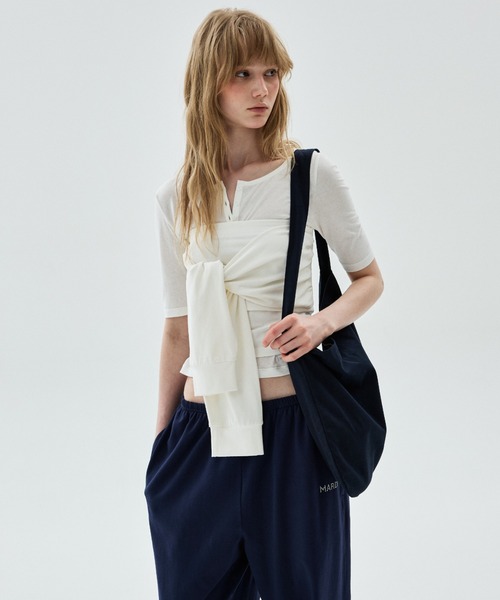 Mardi Mercredi(マルディメクルディ)の「ECO BAG FLOWER CRACKED / エコバッグ フラワー マルディ クラック(エコバッグ/サブバッグ・レディース・チャコールグレー/ネイビー・FREE)」の3枚目の写真