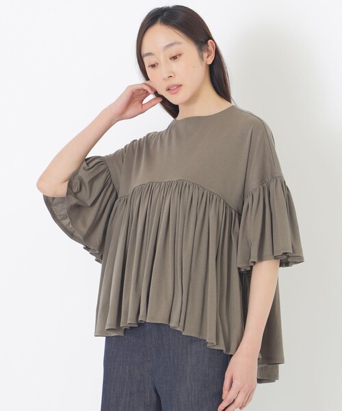 S.ESSENTIALS(エスエッセンシャルズ)の「ティアードカットソー(Tシャツ/カットソー・レディース・ホワイト系その他/ブラウン系その他/ブラック・38)」の3枚目の写真