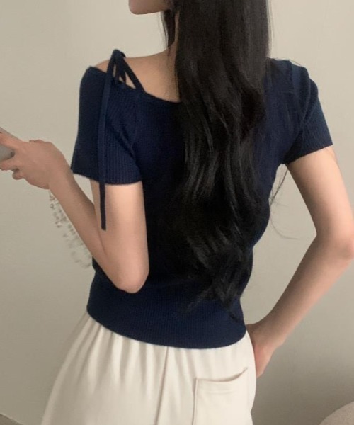 semplice(センプリチェ)の「Tシャツ【韓国ファッション】(Tシャツ/カットソー・レディース・グリーン/ピンク/ネイビー/ベージュ・F)」の18枚目の写真
