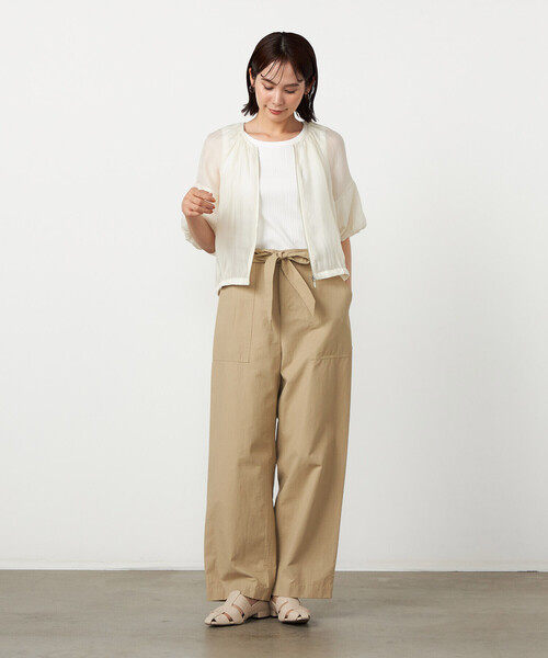 COMME CA ISM(コムサイズム)の「バルーンスリーブ シアーブルゾン(ブルゾン・レディース・チャコール/アイボリー・LARGE/MEDIUM)」の3枚目の写真