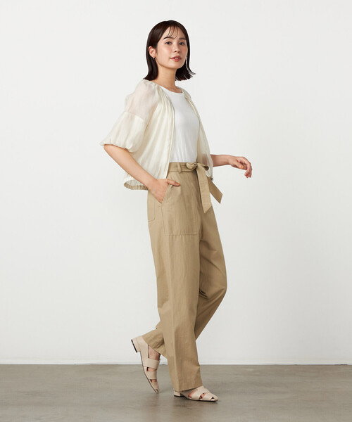 COMME CA ISM(コムサイズム)の「バルーンスリーブ シアーブルゾン(ブルゾン・レディース・チャコール/アイボリー・LARGE/MEDIUM)」の5枚目の写真