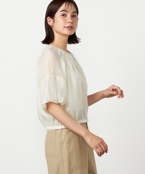 COMME CA ISM(コムサイズム)の「バルーンスリーブ シアーブルゾン(ブルゾン・レディース・チャコール/アイボリー・LARGE/MEDIUM)」の8枚目の写真