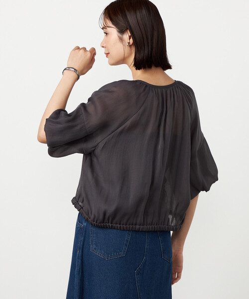 COMME CA ISM(コムサイズム)の「バルーンスリーブ シアーブルゾン(ブルゾン・レディース・チャコール/アイボリー・LARGE/MEDIUM)」の13枚目の写真