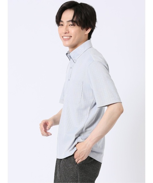 TAKA-Q（タカキュー）の「ビズポロ ポロシャツ メンズ 半袖 ストレッチ 吸水速乾 ノンアイロン ボタンダウン クールパス クールビズ（ポロシャツ・メンズ・ブルー・MEDIUM/LARGE/X-LARGE）」の9枚目の写真