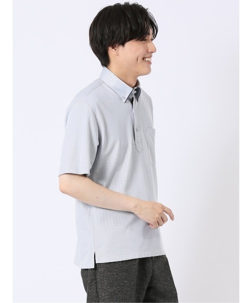 TAKA-Q（タカキュー）の「ビズポロ ポロシャツ メンズ 半袖 ストレッチ 吸水速乾 ノンアイロン ボタンダウン クールパス クールビズ（ポロシャツ・メンズ・ブルー・MEDIUM/LARGE/X-LARGE）」の11枚目の写真