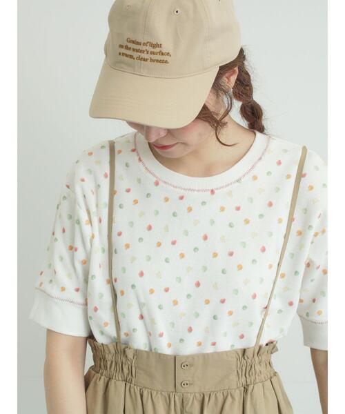 Samansa Mos2(サマンサ モスモス)の「【メルヘン×Samansa Mos2】ワッフル総柄Tシャツ(Tシャツ/カットソー・レディース・ミント/キナリ/オフホワイト・F)」の1枚目の写真