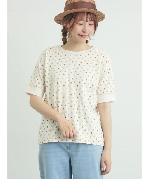 Samansa Mos2(サマンサ モスモス)の「【メルヘン×Samansa Mos2】ワッフル総柄Tシャツ(Tシャツ/カットソー・レディース・ミント/キナリ/オフホワイト・F)」の2枚目の写真