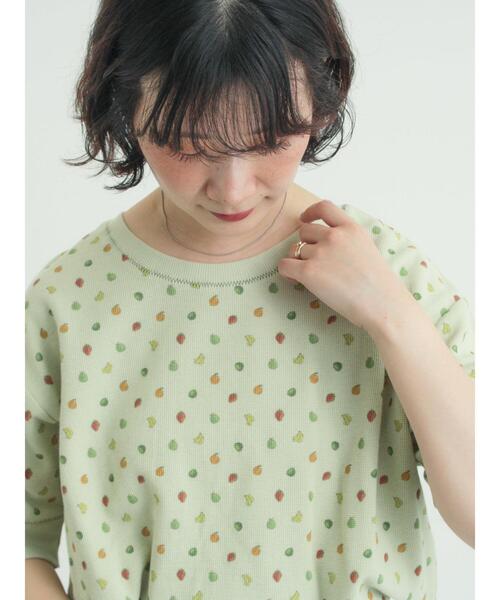 Samansa Mos2(サマンサ モスモス)の「【メルヘン×Samansa Mos2】ワッフル総柄Tシャツ(Tシャツ/カットソー・レディース・ミント/キナリ/オフホワイト・F)」の3枚目の写真