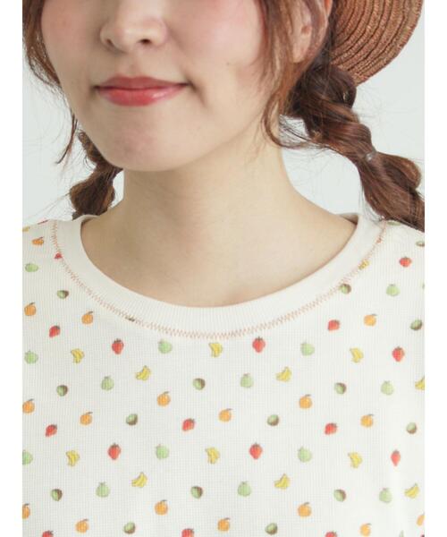 Samansa Mos2(サマンサ モスモス)の「【メルヘン×Samansa Mos2】ワッフル総柄Tシャツ(Tシャツ/カットソー・レディース・ミント/キナリ/オフホワイト・F)」の11枚目の写真