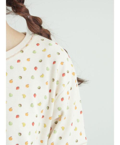 Samansa Mos2(サマンサ モスモス)の「【メルヘン×Samansa Mos2】ワッフル総柄Tシャツ(Tシャツ/カットソー・レディース・ミント/キナリ/オフホワイト・F)」の12枚目の写真