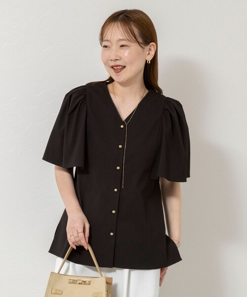 NOLLEY’S Sophi(ノーリーズソフィ)の「ウォッシャブルサッカーフレアスリーブシャツブラウス(シャツ/ブラウス・レディース・ホワイト/ブルー系その他7/ブラック/ベビーピンク・38)」の19枚目の写真