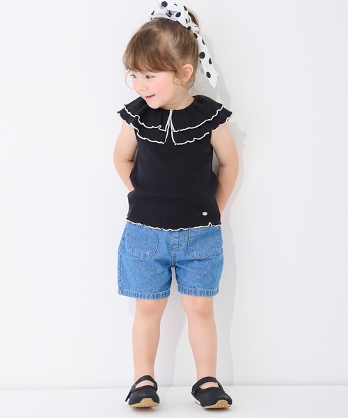 petit main(プティマイン)の「【接触冷感/リンク】メロー衿Tシャツ(Tシャツ/カットソー・キッズ・イエロー/レッド/ブラック/ドット/ラベンダー・90cm/110cm/80cm/100cm/120cm/130cm)」の20枚目の写真