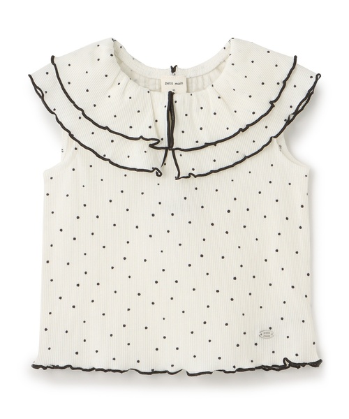 petit main(プティマイン)の「【接触冷感/リンク】メロー衿Tシャツ(Tシャツ/カットソー・キッズ・イエロー/レッド/ブラック/ドット/ラベンダー・90cm/110cm/80cm/100cm/120cm/130cm)」の6枚目の写真