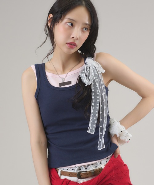 apres jour mignon(アプレジュールミニョン)の「レイヤードタンク(タンクトップ・レディース・ライトイエロー/ピンク/ブラウン系その他・フリー/LARGE)」の6枚目の写真
