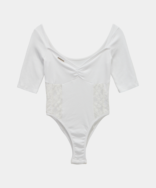 ETRE AU SOMMET(エトレオソメ)の「Bust Line Lace Bodysuit (White)(Tシャツ/カットソー・レディース・ホワイト・FREE)」の13枚目の写真