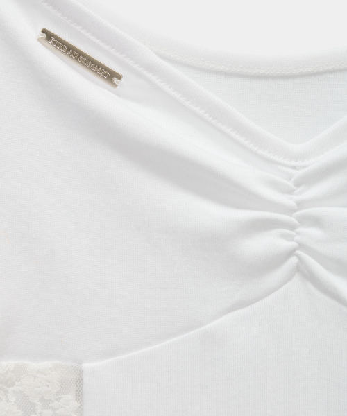 ETRE AU SOMMET(エトレオソメ)の「Bust Line Lace Bodysuit (White)(Tシャツ/カットソー・レディース・ホワイト・FREE)」の3枚目の写真