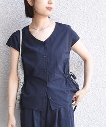 SHIPS Colors:〈接触冷感・UVカット・透湿〉ファンクション ギャザー ブラウス◇