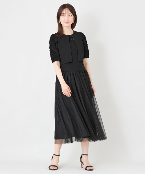 TO BE CHIC(トゥー ビー シック)の「BOB&PINK シャドウエアチュールアクセントワンピース(ワンピース・レディース・ブラック/ピンク系その他2・40)」の6枚目の写真