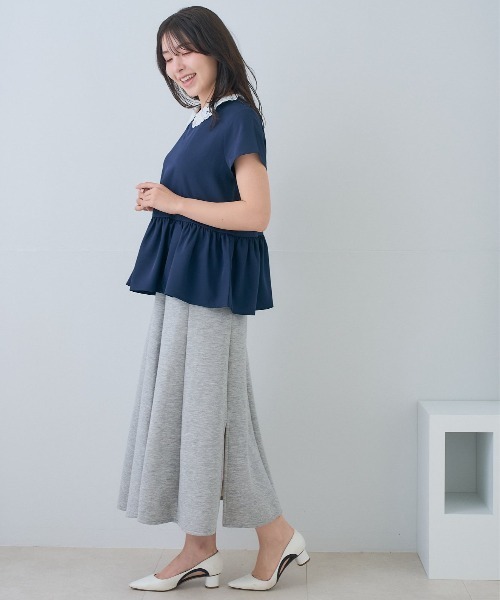 Neige(ネージュ)の「レースカラー2WAYペプラムブラウス(シャツ/ブラウス・レディース・ネイビー/ホワイト・ONE SIZE)」の8枚目の写真
