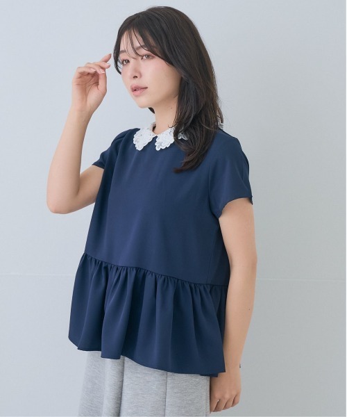 Neige(ネージュ)の「レースカラー2WAYペプラムブラウス(シャツ/ブラウス・レディース・ネイビー/ホワイト・ONE SIZE)」の5枚目の写真