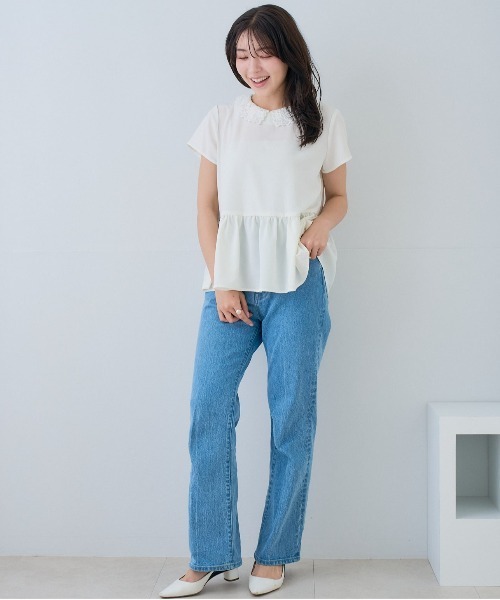 Neige(ネージュ)の「レースカラー2WAYペプラムブラウス(シャツ/ブラウス・レディース・ネイビー/ホワイト・ONE SIZE)」の21枚目の写真