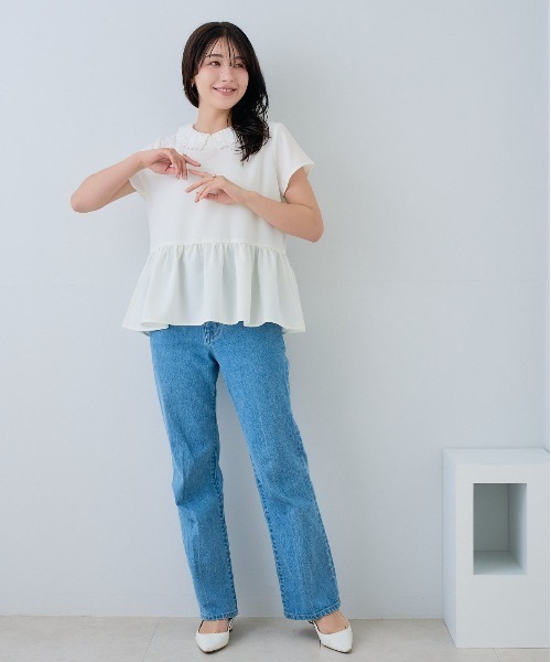 Neige(ネージュ)の「レースカラー2WAYペプラムブラウス(シャツ/ブラウス・レディース・ネイビー/ホワイト・ONE SIZE)」の20枚目の写真