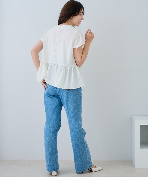 Neige(ネージュ)の「レースカラー2WAYペプラムブラウス(シャツ/ブラウス・レディース・ネイビー/ホワイト・ONE SIZE)」の17枚目の写真