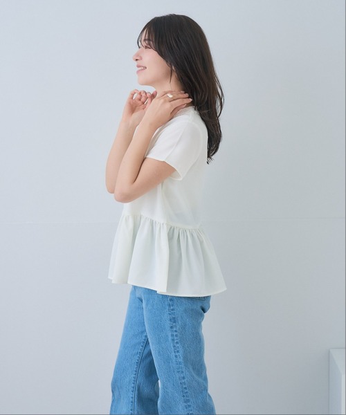 Neige(ネージュ)の「レースカラー2WAYペプラムブラウス(シャツ/ブラウス・レディース・ネイビー/ホワイト・ONE SIZE)」の14枚目の写真