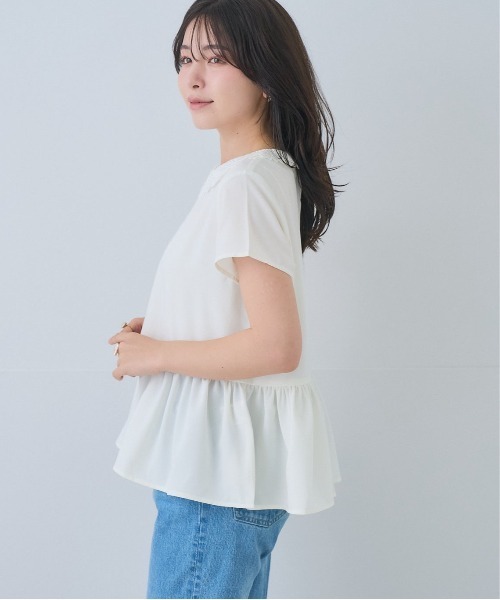 Neige(ネージュ)の「レースカラー2WAYペプラムブラウス(シャツ/ブラウス・レディース・ネイビー/ホワイト・ONE SIZE)」の13枚目の写真