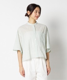 HELIOPOLE | STRIPE BAND COLLER SHIRT(シャツ/ブラウス)