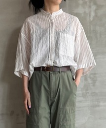 STRIPE BAND COLLER SHIRT