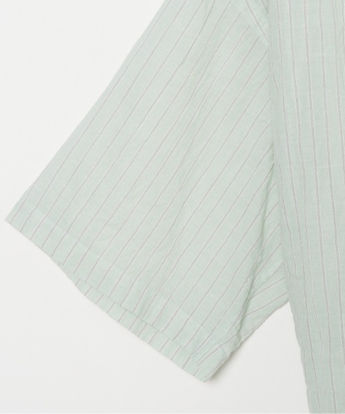 HELIOPOLE（エリオポール）の「STRIPE BAND COLLER SHIRT（シャツ/ブラウス・レディース・ホワイト/グリーン系・38）」の8枚目の写真