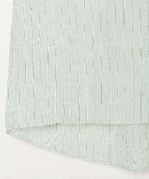 HELIOPOLE（エリオポール）の「STRIPE BAND COLLER SHIRT（シャツ/ブラウス・レディース・ホワイト/グリーン系・38）」の9枚目の写真